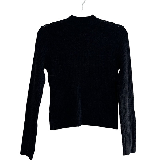 New Club Monaco Semi Sheer Pointelle-Stitched Shoulder Yoke Sweater - Picture 6 of 7